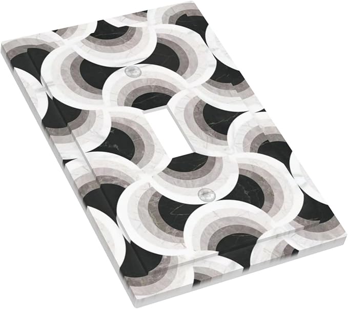 Bvtewkhz Black/White Art Marble 1 Gang Single Toggle Decorative Light Switch - Image 3