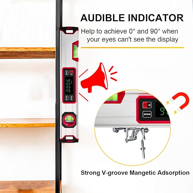 eOUTIL 15.7-Inch Digital Torpedo Level & Angle Finder – IP54 Waterproof - Image 6