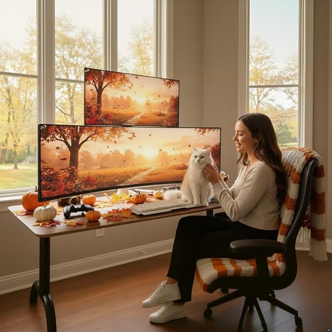 ARES WING Dual Monitor Stand for Ultrawide Heavy Duty Curved Monitor Stacking - Image 2