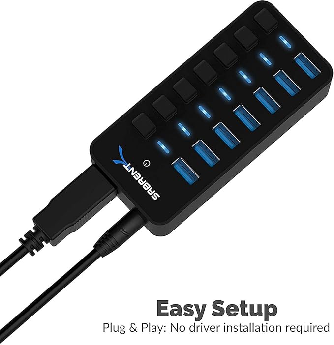 SABRENT 36W 7 Port USB 3.0 Hub - Image 3