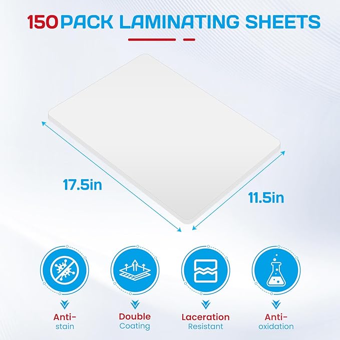 CAREGY 150 Pack Laminating Sheets, Hold 11 x 17 Inch Sheet, 3 Mil Clear Thermal - Image 2
