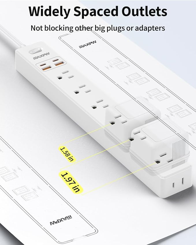6 Ft Power Strip Surge Protector - Image 3
