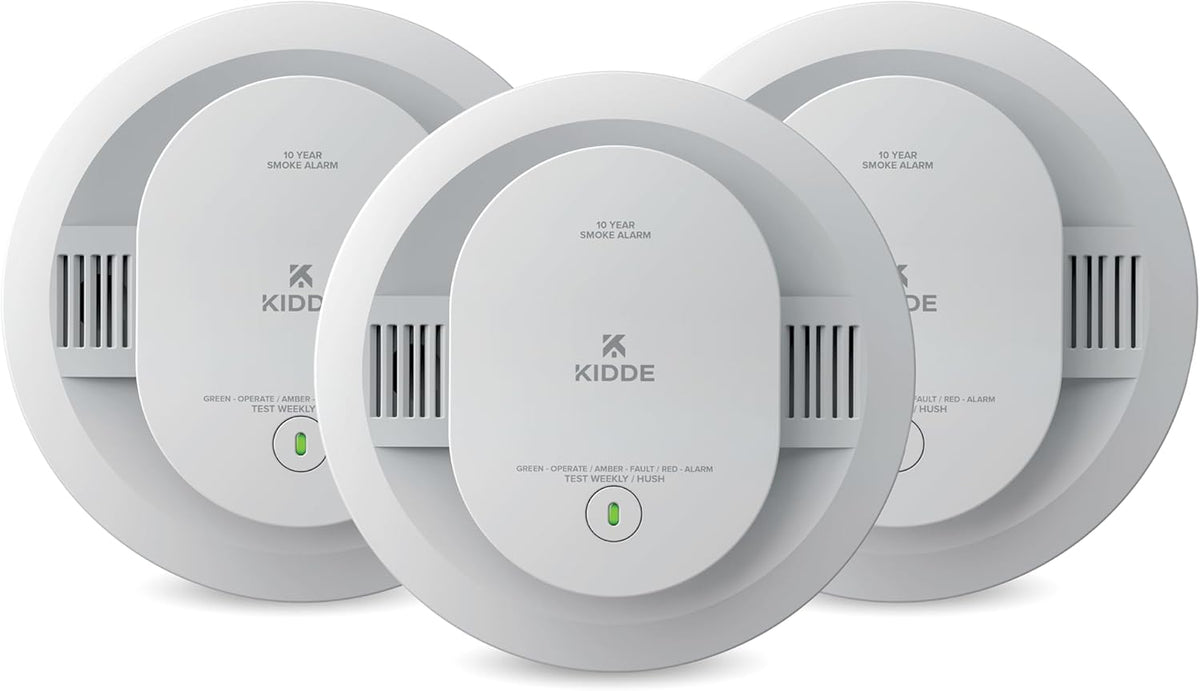Kidde Smoke Detector for Home, 10-Year Battery Powered, Voice Alerts, LED Light