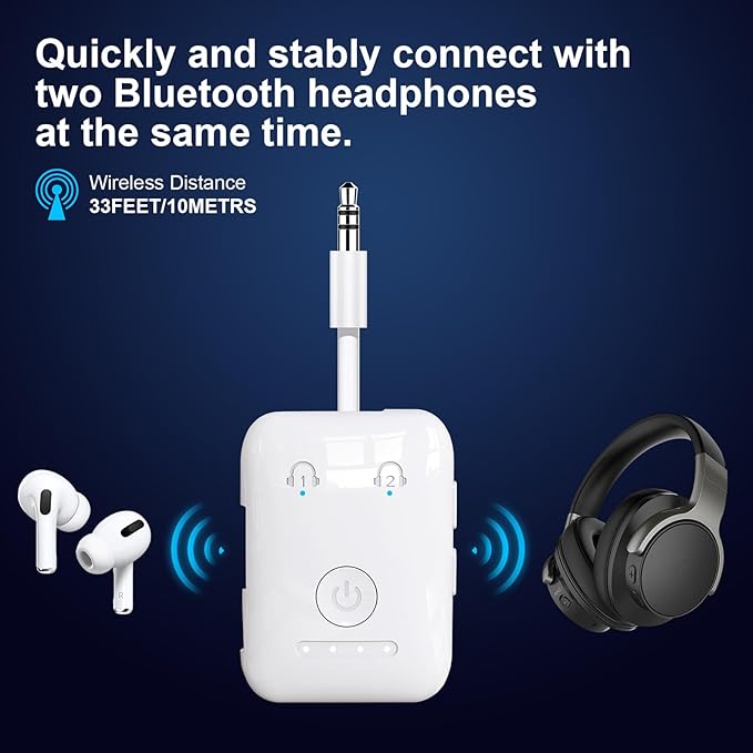 Premium Bluetooth 5.4 Transmitter, Airplane Wireless Adapter, Supports 2 - Image 8