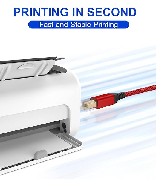 sweguard Printer Cable 10ft, USB 2.0 USB-A to USB-B Cord, High Speed Nylon - Image 3