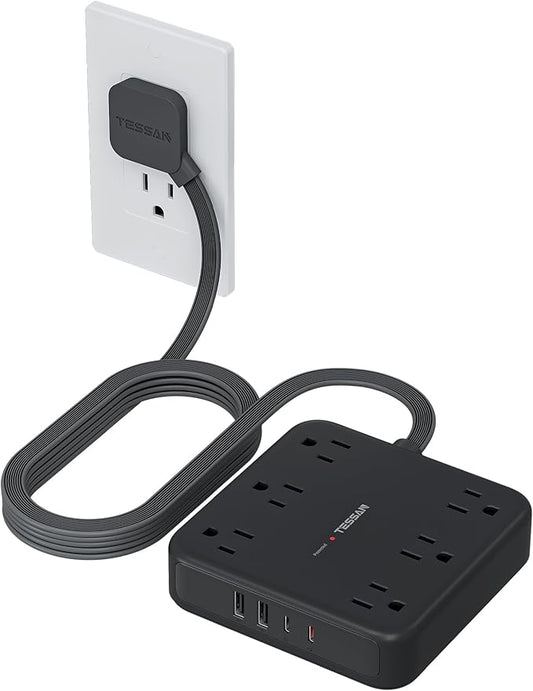 TESSAN 10Ft Black Extension Cord by TESSAN