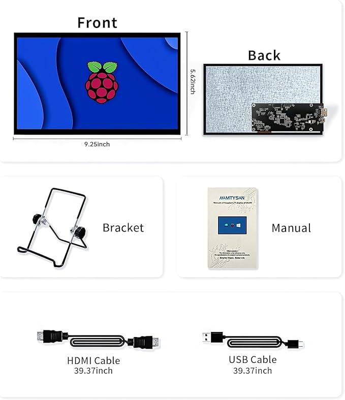 HMTECH 10.1 Inch Raspberry Pi Screen HDMI Monitor 1024x600 LCD Display 16:9 IPS - Image 7