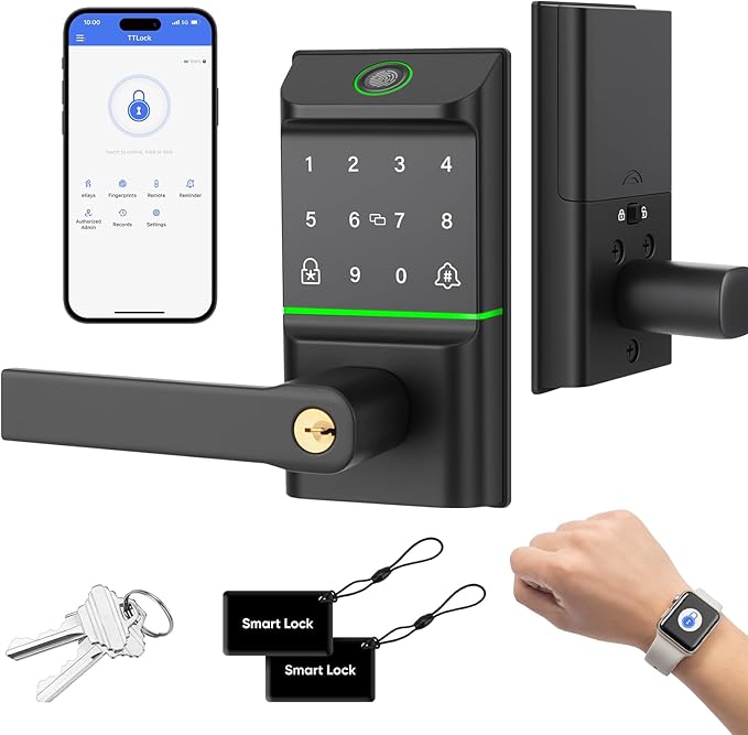 Keypad Smart Door Lock with Handle, Keyless Entry Deadbolt by MYPIN