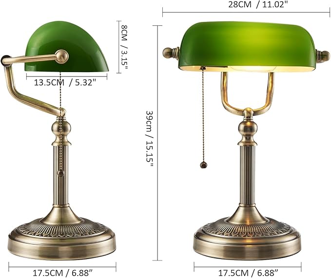 Newrays Green Glass Bankers Desk Lamp - Image 6
