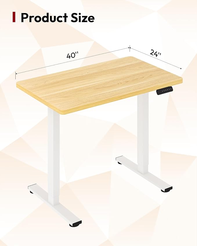 SANODESK Electric Standing Desk 40 x 24 Inches Whole-Piece Desktop Height - Image 2