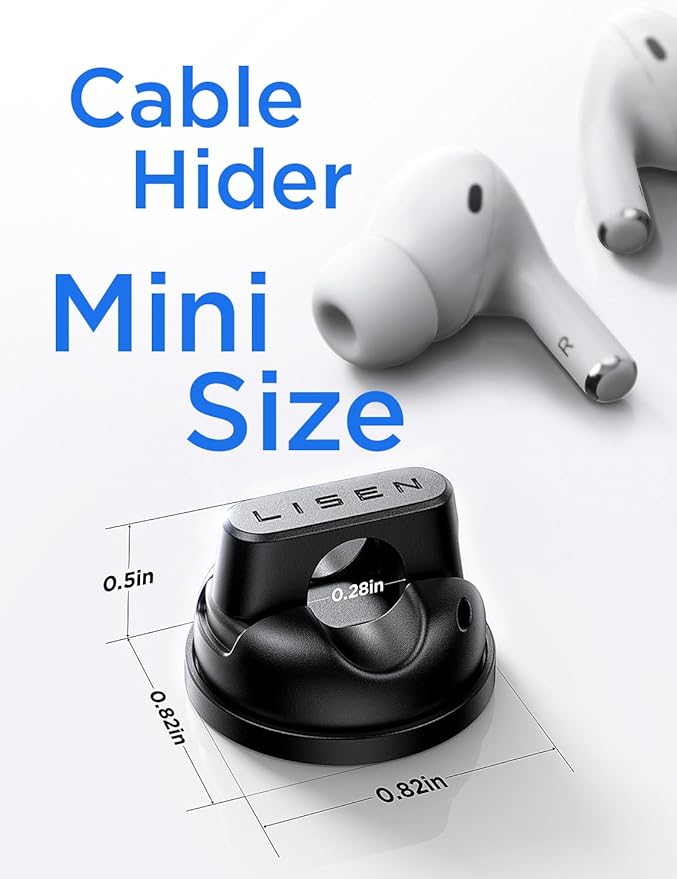 6-Pack Rotatable Cord Holder for Nightstand, LISEN 360°Rotating Magnetic Clips - Image 8