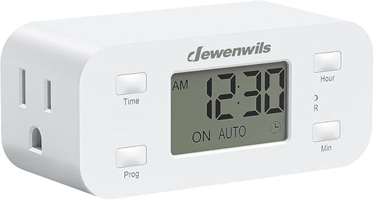 DEWENWILS 24 Hour Programmable Digital Timer Outlet, Timers by DEWENWILS