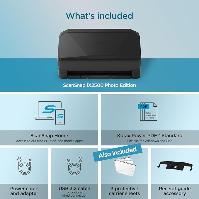 ScanSnap iX2500 Photo Edition Wireless or USB High-Speed Cloud Enabled Photo - Image 7