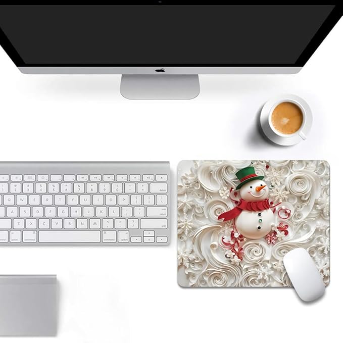 Christmas in The Snow Square Mouse pad, Waterproof, Anti Slip Rubber Base - Image 6