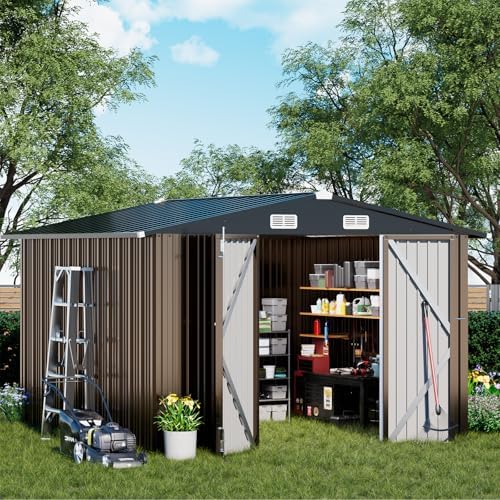 comhoma shed outdoor storage shed metal,lockable doors tool, main product view