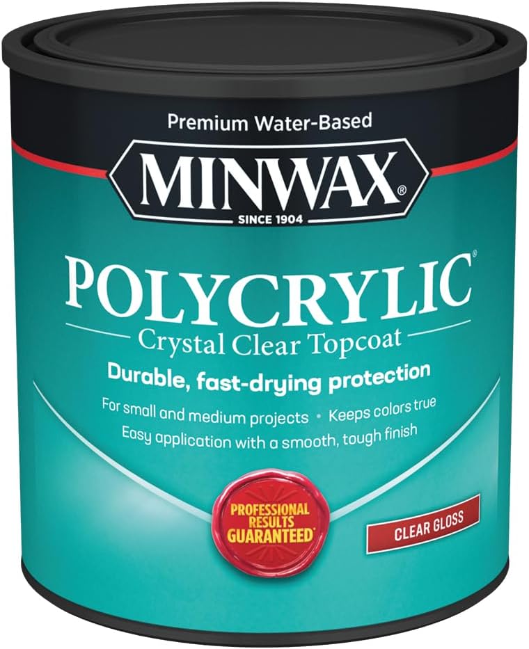 Minwax 1 qt Minwax 65555 Clear Polycrylic Water-Based Protective Finish Gloss