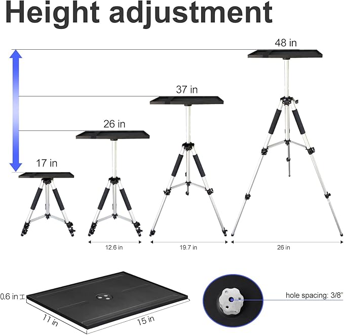 SKERELL Projector Stand Tripod Adjustable: Universal Laptop Standing Height - Image 6