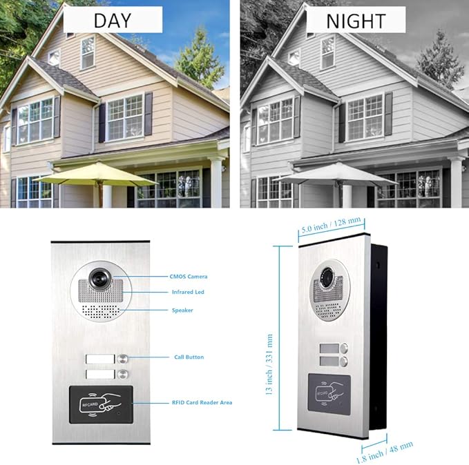 AMOCAM Upgrade Versions 2 Units Apartment Intercom System 7 inch Touch Monitor - Image 5