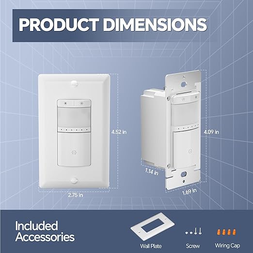 ECOELER Motion Sensor Dimmer Switch, Dimmer Electrical Light Switches - Image 7