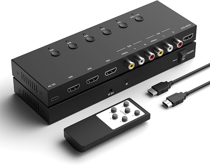 ZUZONG 2 AV to HDMI Converter + 3 HDMI2.0 Switcher 2 Way RCA Composite to HDMI - Image 2
