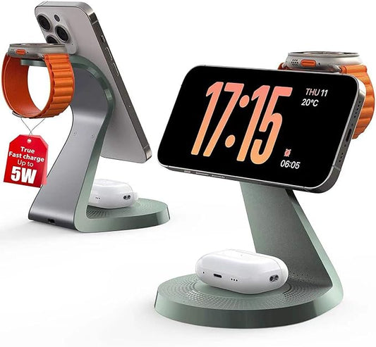 3 in 1 Charging Station for Apple Devices, Mag-Safe Charger Stand Fast Charging by LONGCONN
