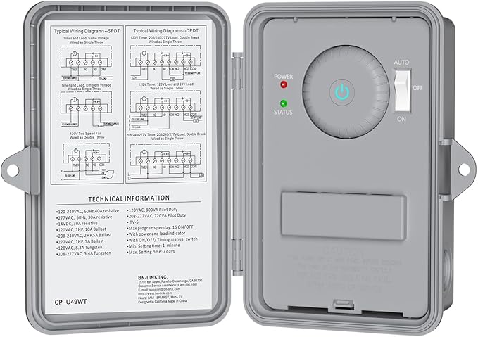 BN-LINK Pool Pump Timer, Outdoor Indoor Smart Wi-Fi Timer Box, 2HP 40A Max by BN-LINK