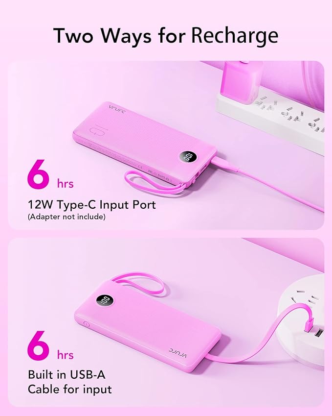 VRURC Portable Charger 10000mAh, Travel Essentials Battery Pack, 5 Output 2 - Image 6