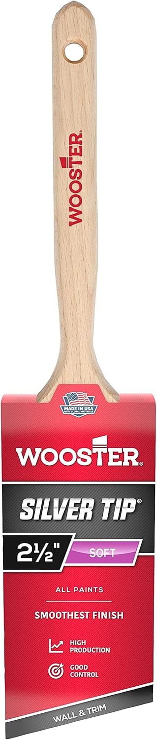Wooster Brush 5221-2-1/2 Silver Tip Angle Sash Paintbrush, 2-1/2-Inch (Pack of 6)