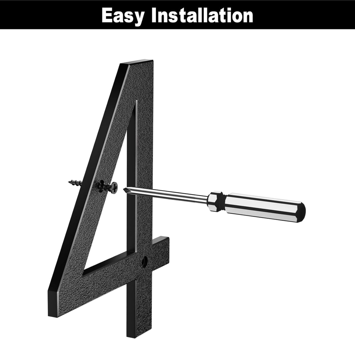 10 Inch Black House Numbers for Outside, Large Address Numbers | Floating Home Modern Outdoor House Number for Wall Street Garage Gate