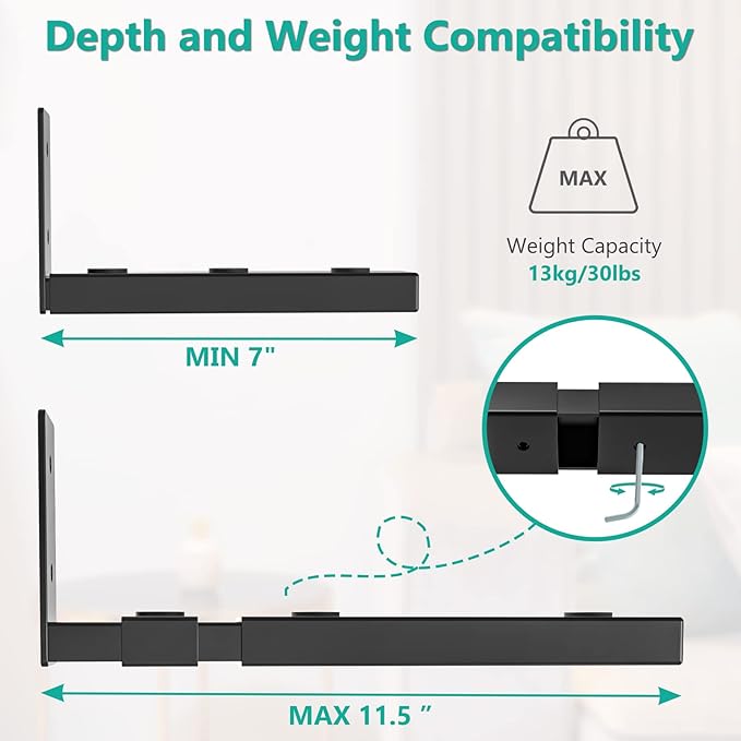 WALI Center Channel Speaker Wall Mount, Universal Soundbar Wall Mount Bracket - Image 4