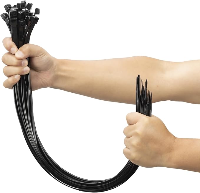 XINGO 26 inch Black Zip Ties Heavy Duty 100 Pack, 200 LBS Ultra Strong Plastic by XINGO