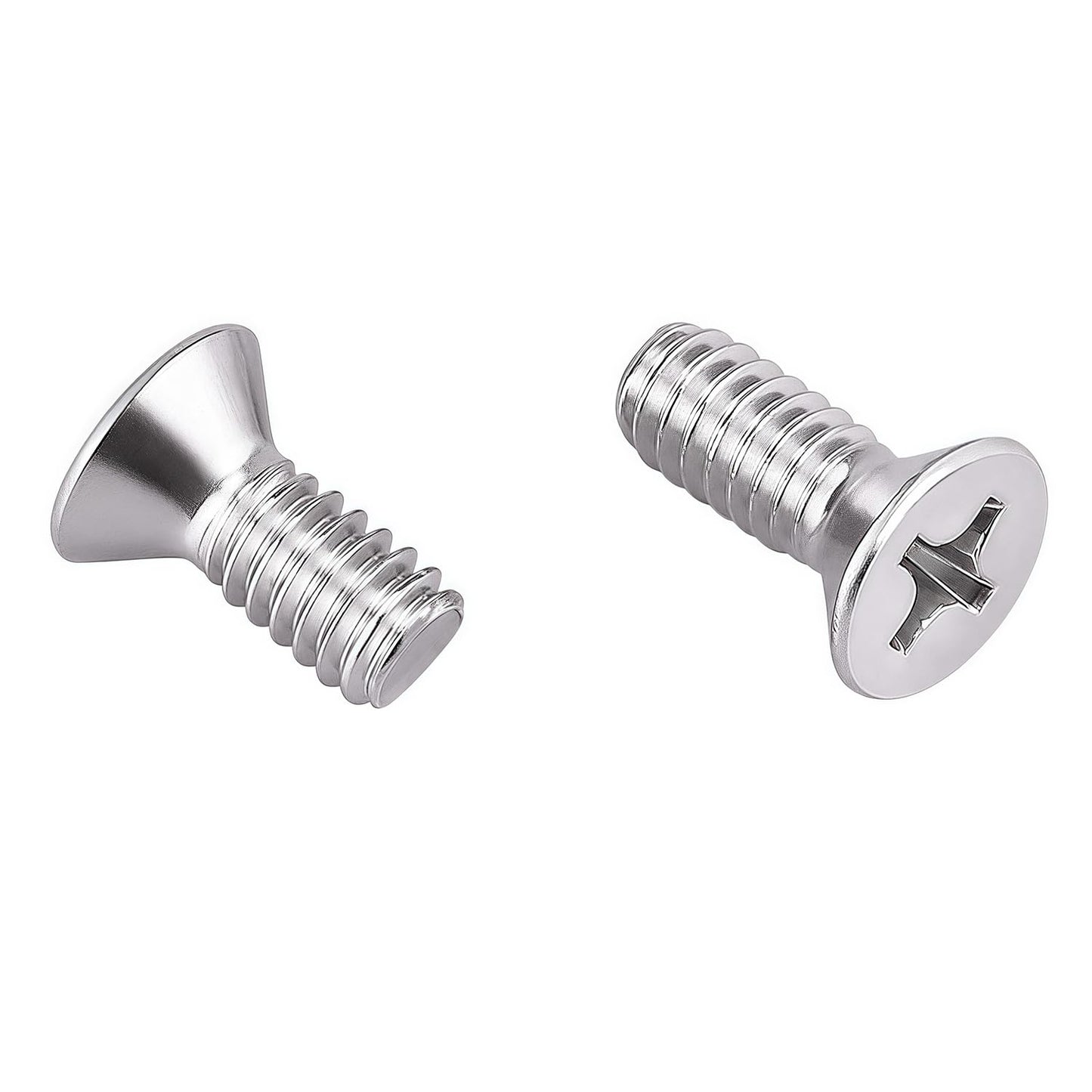Kado 50pcs Cross Countersunk Head Screws M4-0.7x8mm Silver, Phillips Screws | M4x8 Flat Head Carbon Steel for Monitor Arm Mounting Wall Mounting Hardware Fastening Accessories
