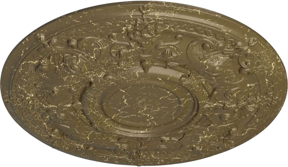 Ekena Millwork CM28OSMMC Cm28Osmmc Oslo Ceiling Medallion, 28-1/8" X 1-3/4", Mississippi Mud Crackle