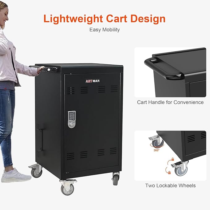 Aokleo 32 Devices Laptop Charging Cart - Image 8