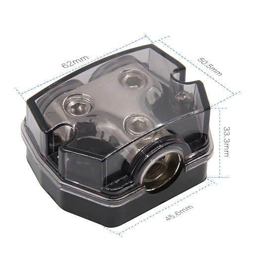 RKURCK 2 Way Power Distribution Block, 0/2/4 AWG Gauge in, 0/4/8/10 Gauge Out - Image 3