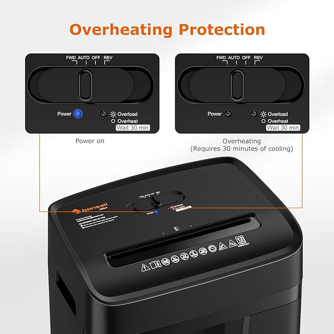 Bonsaii 12 Sheet Paper Shredder - Image 7