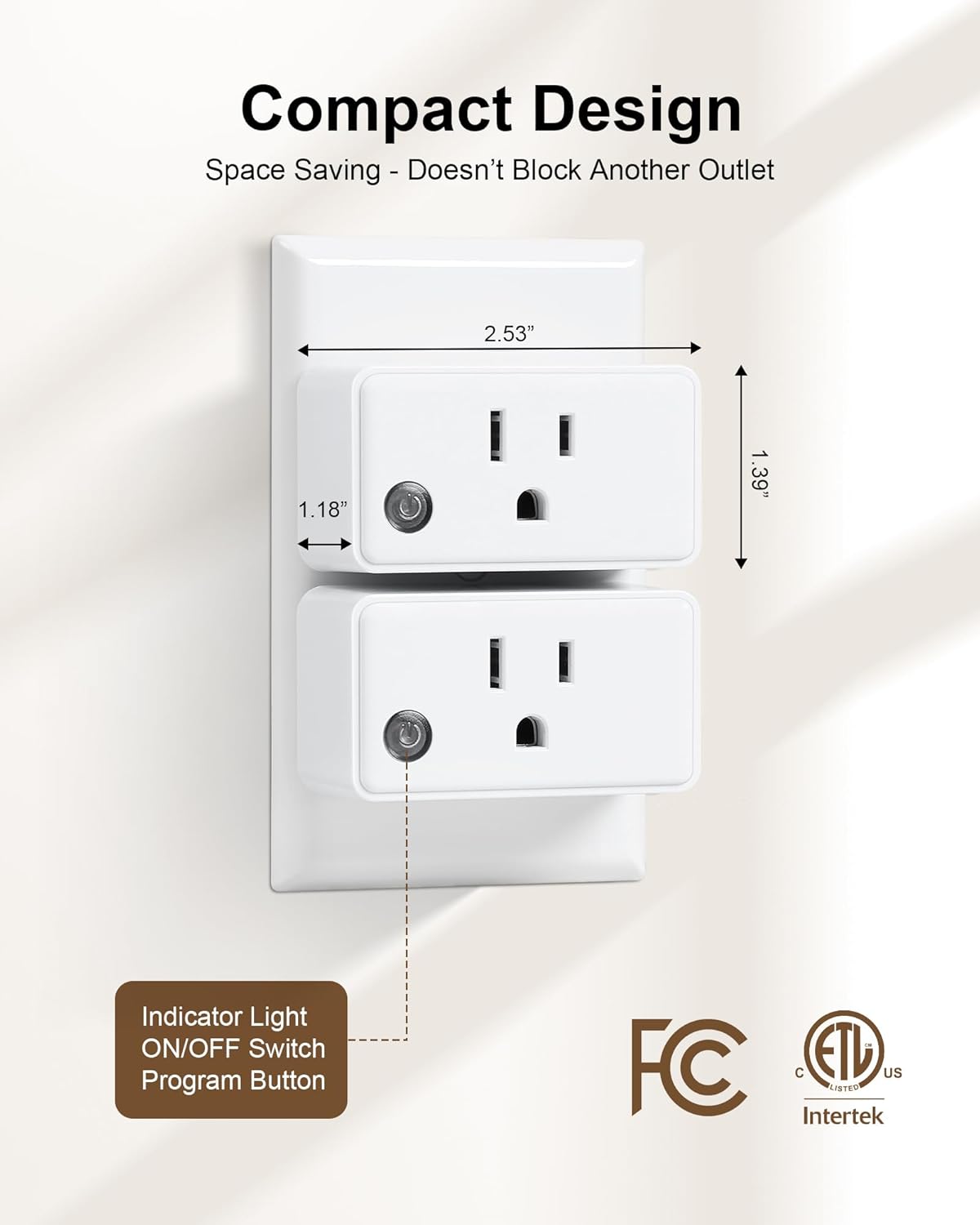 Remote Control Outlet with Wireless Wall Switch, 200FT Long Range | Mini Electrical Outlet Plug, 15A/1875W High-Power for Lamps, Lights, Household Appliances, ETL & FCC Listed, Pre-Programmed