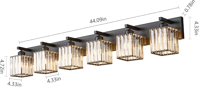 FDPBY Modern Black Crystal Bathroom Vanity Light - Image 5
