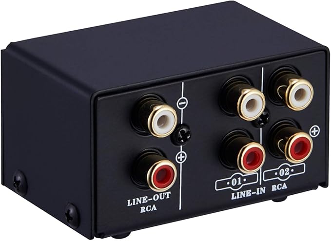 summina RCA Switch Audio Switcher RCA 2 in 1 Out / 1 in 2 Out A/B Switch Stereo by summina