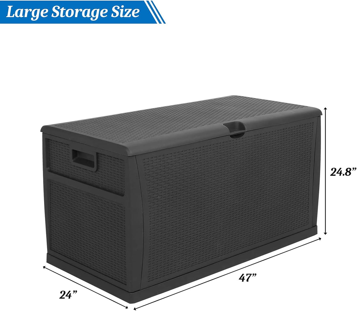 vingli upgraded 120 gallon outdoor storage box, lockable shown in use