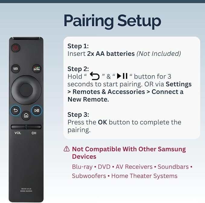 2 Pack BN59-01295A Samsung TV Remote Control Replacement - Image 5