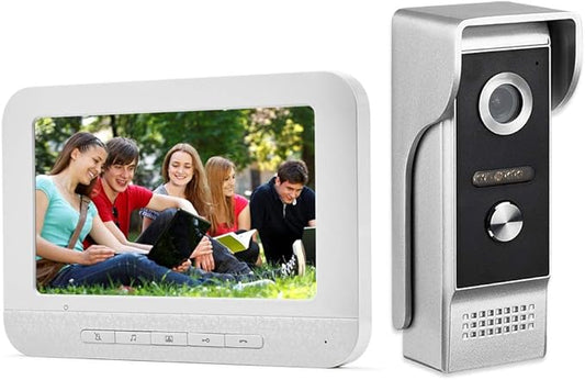AMOCAM Video Intercom System, 7 Inche Monitor Wired Video Door Doorbell Kit by AMOCAM