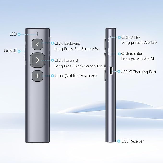 Norwii N95 Presentation Clicker, PowerPoint Clicker - Image 9
