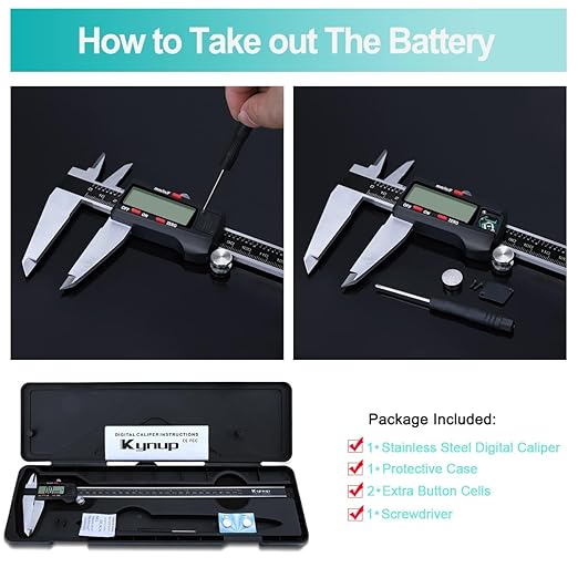 Kynup Micrometer Caliper Tool, 12Inch Digital Caliper, Vernier Caliper - Image 5