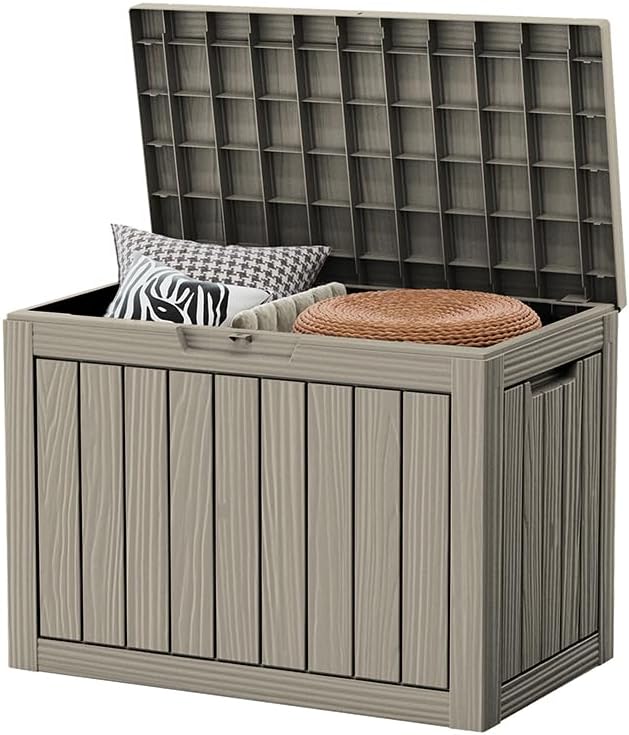 45 gallon small outdoor storage deck box, waterproof, main product view