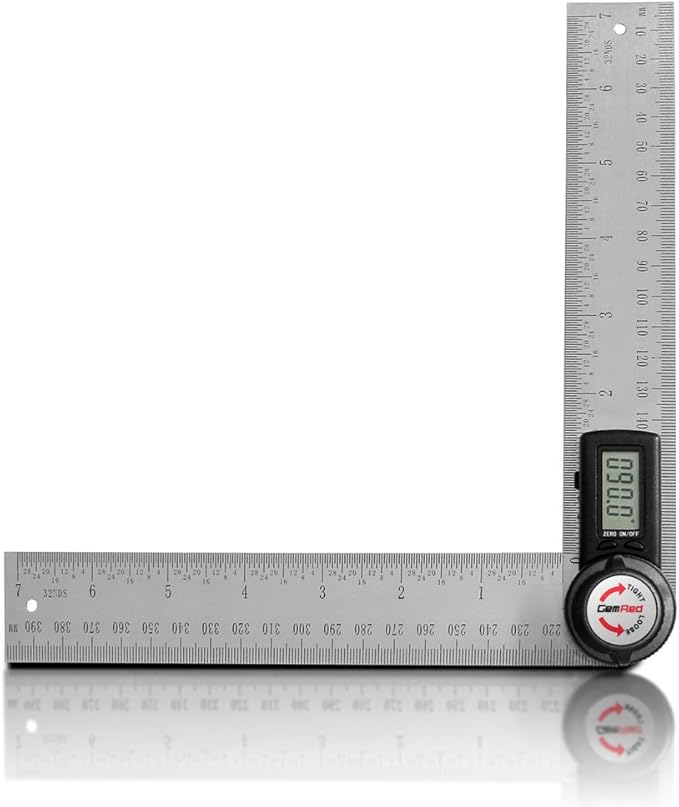 GemRed 82305 Digital Angle Finder Protractor Stainless Steel by GemRed