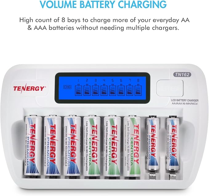 Tenergy TN162 8-Bay Smart LCD Battery Charger - Image 2