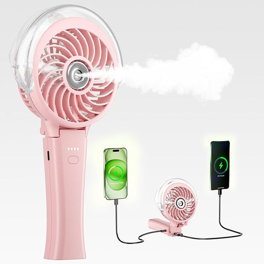 HandFan 4000mAh Handheld Misting Fan, 50ml Water Tank, Rechargeable Personal by HandFan