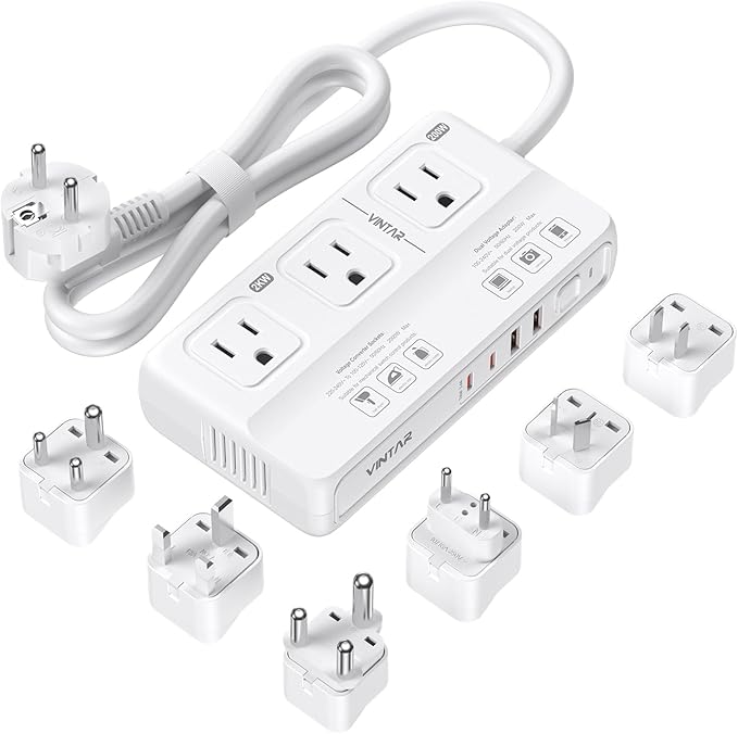 220V to 110V Voltage Converter, VINTAR 2000W Universal Travel Adapter Voltage by VINTAR
