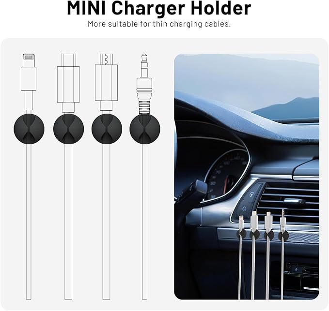18 Pack Mini Cable Clips, Znben Cord Organizer Holder Adhesive Cord Management - Image 7